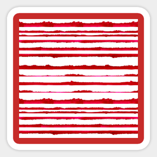 Red Watercolor Stripes Sticker